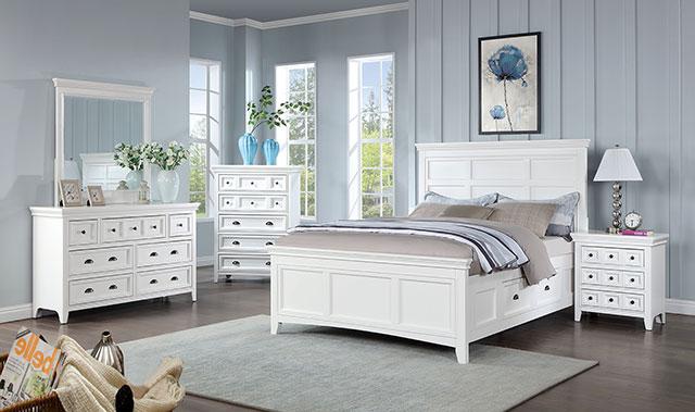 CASTILE Night Stand w/ USB, White - Rebatta Home Store