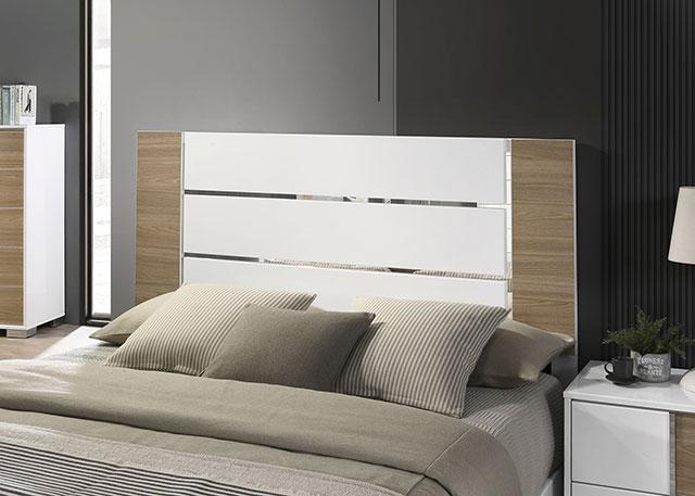 ERLANGEN Cal.King & E.King Bed, White/Natural - Rebatta Home Store
