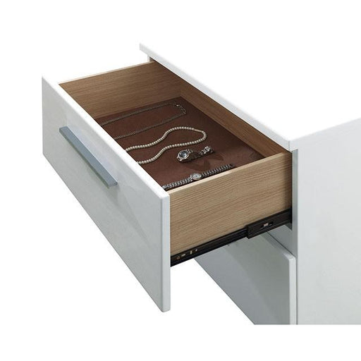 CLEMENTINE Glossy White Night Stand - Rebatta Home Store