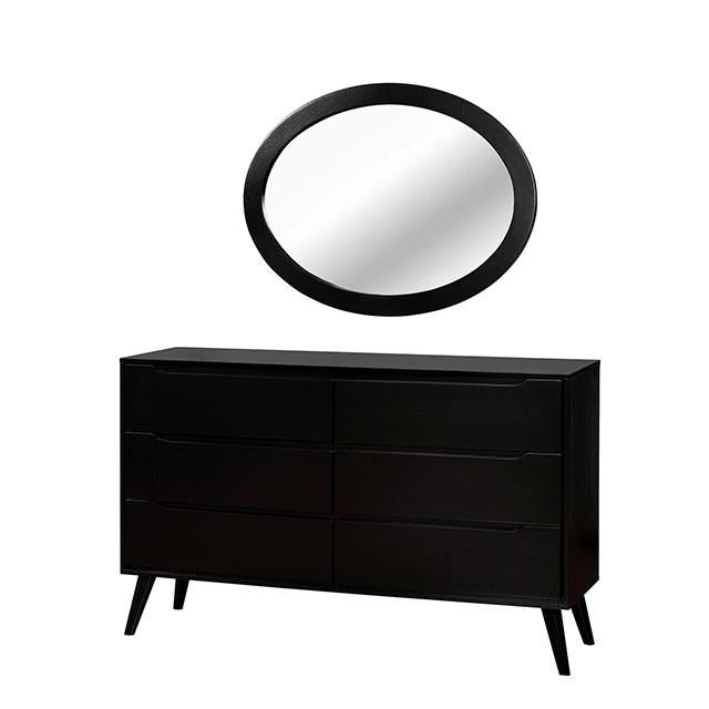 LENNART II Black Oval Mirror - Rebatta Home Store
