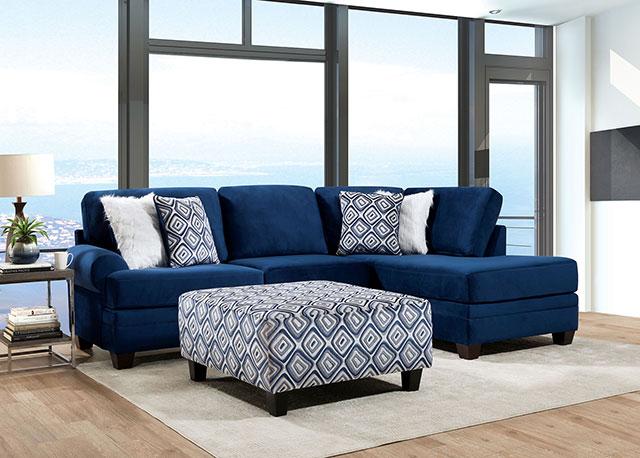 WALDPORT Swivel Chair, Navy - Rebatta Home Store