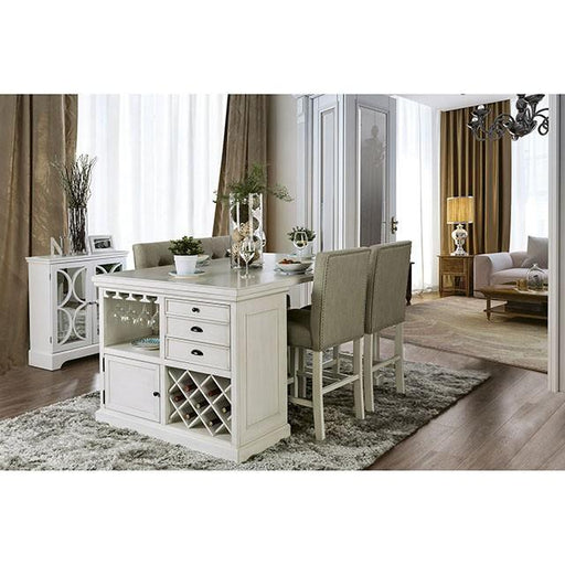 Sutton Antique White Counter Ht. Table - Rebatta Home Store
