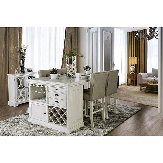 Sutton Antique White Counter Ht. Table - Rebatta Home Store