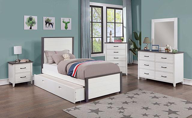 PRIAM Night Stand, White/Gray - Rebatta Home Store