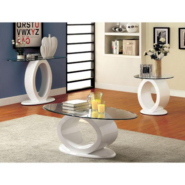 LODIA III White Coffee Table, White - Rebatta Home Store