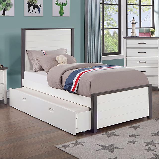 PRIAM Full & Twin Bed, White/Gray, Pink, Chrome, & Yellow - Rebatta Home Store