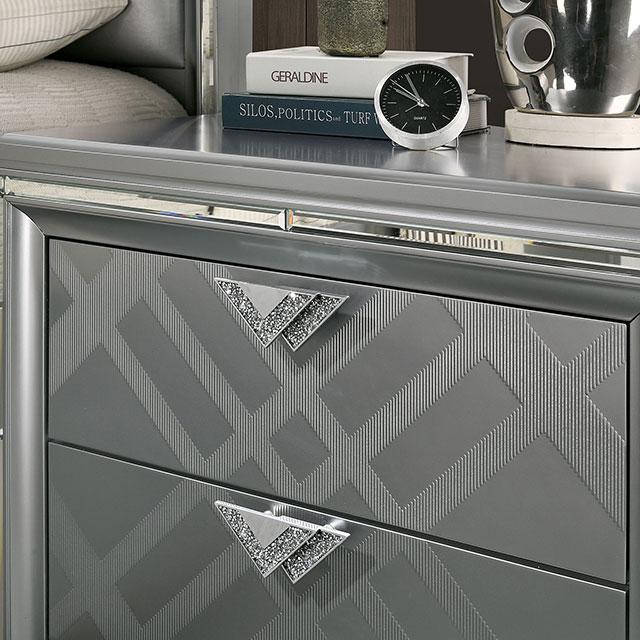 Emmeline Bed Silver & White