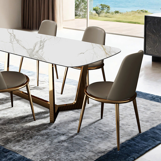 Norelli 7 Pc Dining Table Set Gold