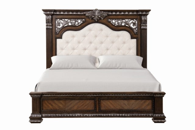 Promenade Bed Dark Brown & White - Rebatta Home Store