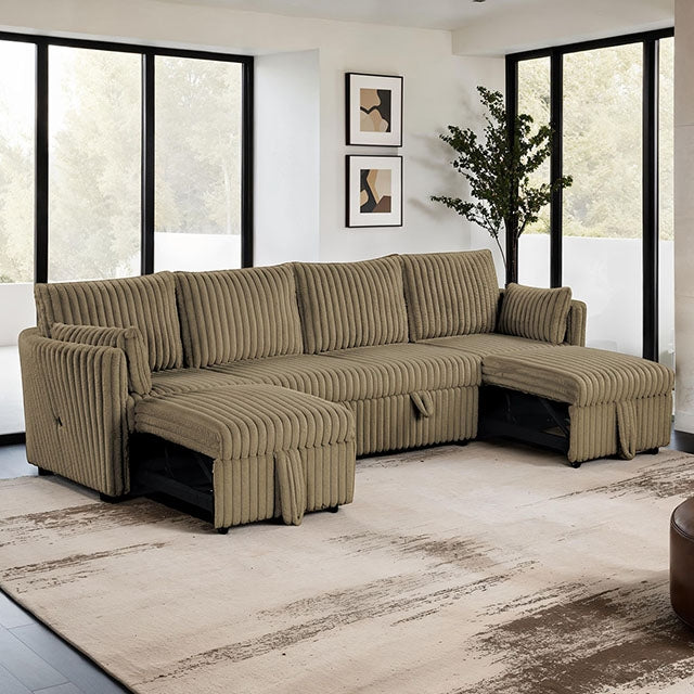Denholme U-Sectional w/ Pull Out - Rebatta Home Store