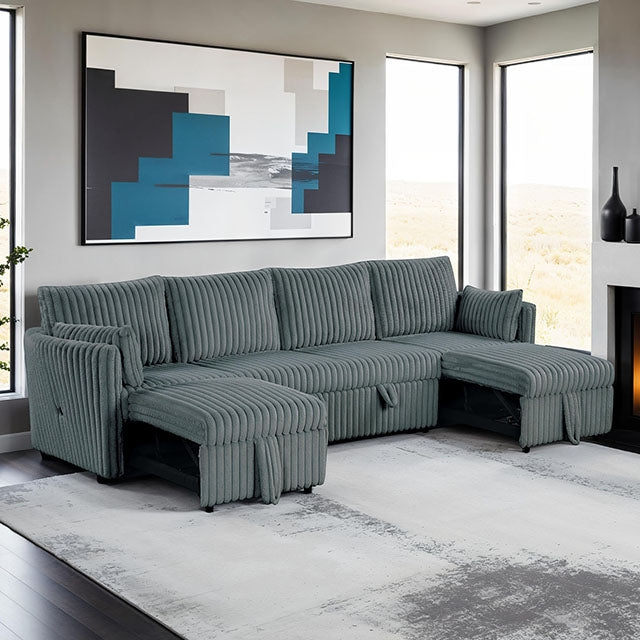 Denholme U-Sectional w/ Pull Out - Rebatta Home Store