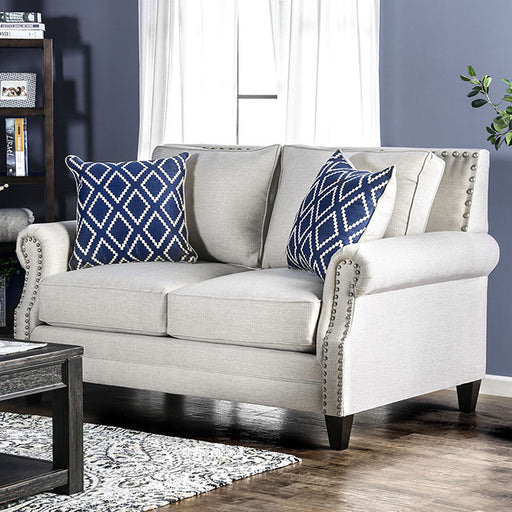 Giovanni Beige/Blue Love Seat image